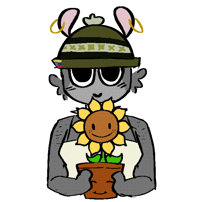 my fursona holding a sunflower